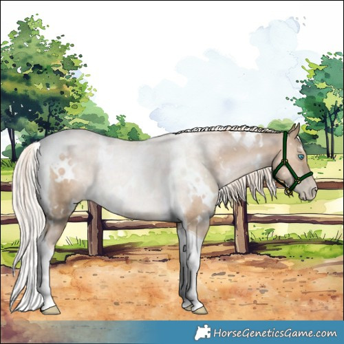 Horse Color:White Spotted Chocolate Palomino Pearl Tobiano 