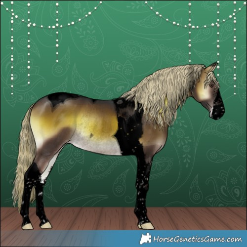 Horse Color:Void White Spotted Chocolate Palomino Onyx Tobiano Rabicano