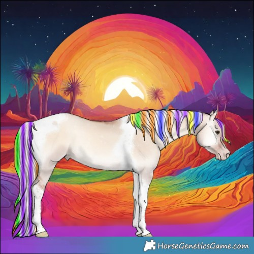 Horse Color:Painted Silver Sable Champagne Onyx Tobiano 