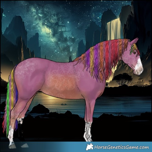 Horse Color:Painted Watercolor Chestnut Rabicano 