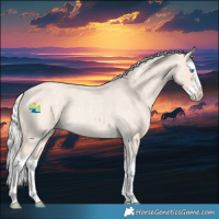 Horse Color:Silver Smoky Creme Roan Splash Rabicano 