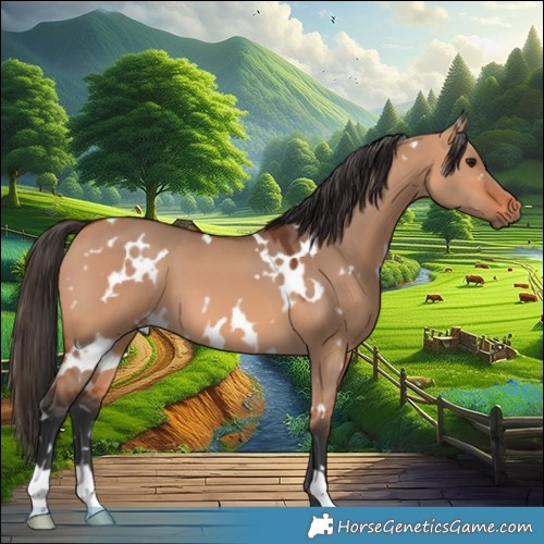 Horse Color:White Spotted Bay Dun