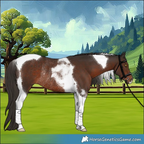 Horse Color:Liver Chestnut Tobiano Rabicano 