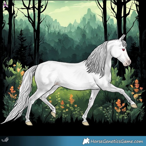Horse Color:White Spotted Silver Amber Champagne Chinchilla Dun 