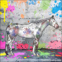 Horse Color:Nacre Silver Brown Chinchilla Sabino Splash Tobiano