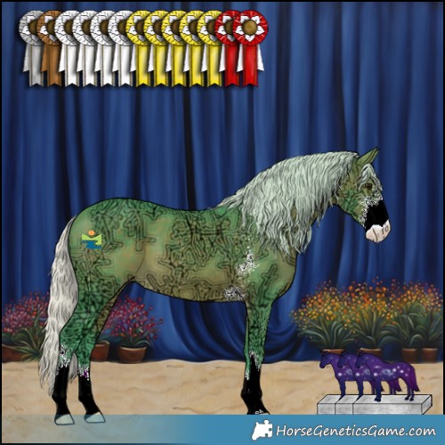 Horse Color:Watercolor Silver Brown Ice Sabino 