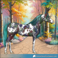 Horse Color:Painted Nacre White Spotted Smoky Black 