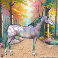 Horse Color:Nacre Watercolor Bay Dun Appaloosa 