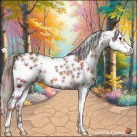 Horse Color:Nacre Chestnut Sabino 