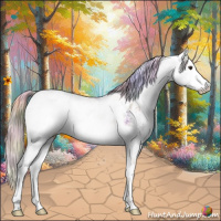 Horse Color:Nacre Watercolor Chestnut Sabino 