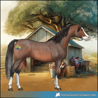 Horse Color:Bay Roan Splash 