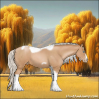 Horse Color:Silver Blue Roan Pearl Tobiano Frame