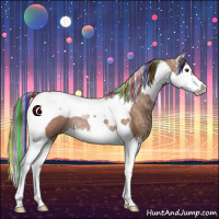 Horse Color:Painted Bay Ice Splash Tobiano Rabicano