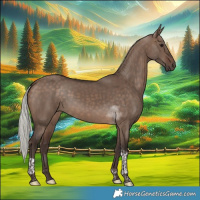 Horse Color:Silver Brown Dun Tobiano 