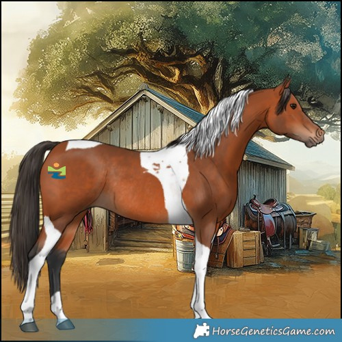 Horse Color:Bay Tobiano Rabicano 