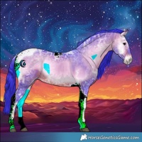 Horse Color:Watercolor Bay Ice Onyx Tobiano