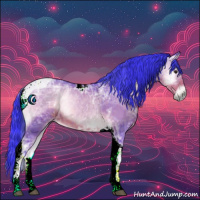Horse Color:Watercolor Bay Ice Onyx Tobiano