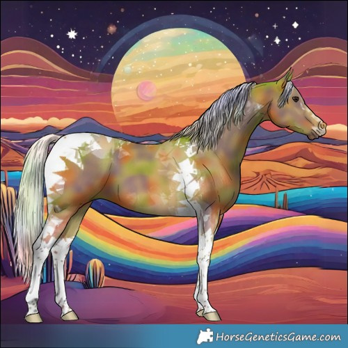 Horse Color:Nacre Silver Bay Tobiano 