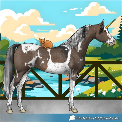 Horse Color:White Spotted Brown Dun Splash Tobiano 
