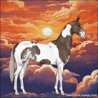 Horse Color:Silver Black Sabino Tobiano
