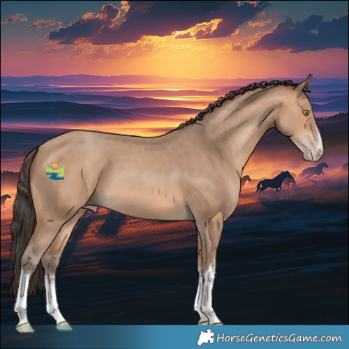 Horse Color:White Spotted Amber Champagne 