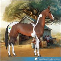 Horse Color:Bay Tobiano Rabicano 