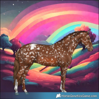 Horse Color:Chestnut Tobiano Snowflake Varnish