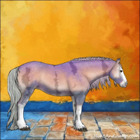 Horse Color:Watercolor White Spotted Silver Blue Onyx Ice 