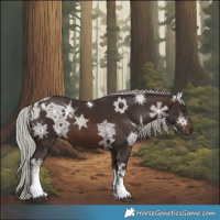 Horse Color:White Spotted Silver Brown Ice Tobiano 