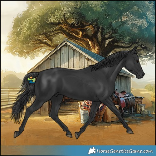 Horse Color:Black Rabicano 