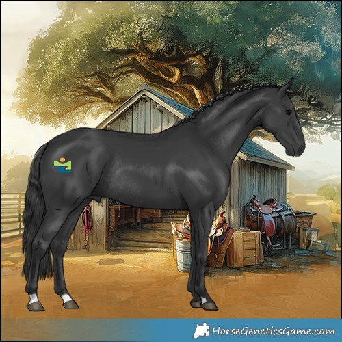 Horse Color:Black Rabicano 