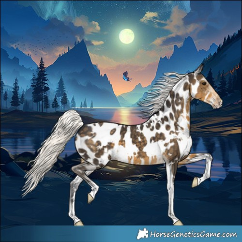 Horse Color:White Spotted Silver Smoky Black Sabino Appaloosa 
