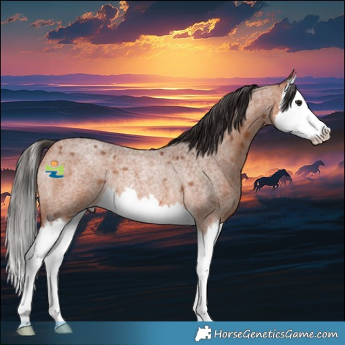 Horse Color:Bay Roan Splash Rabicano 