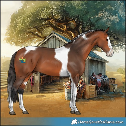Horse Color:Bay Splash Tobiano 