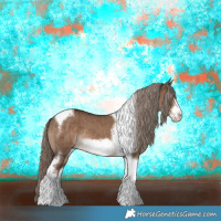 Horse Color:Liver Red Dun Tobiano Frame Brindle 