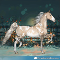 Horse Color:White Spotted Chocolate Palomino Pearl Mushroom 