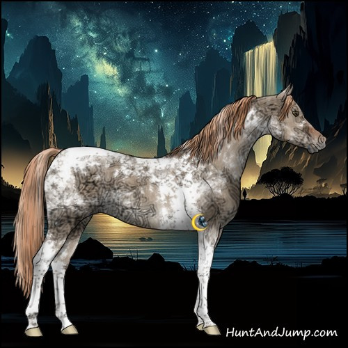 Horse Color:Liver Red Dun Ice Tobiano