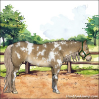 Horse Color:White Spotted Chocolate Palomino Dun Brindle 