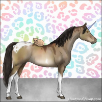 Horse Color:Gray Brown Pearl Dun Tobiano 