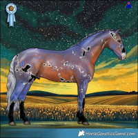 Horse Color:Watercolor White Spotted Silver Brown Rabicano 