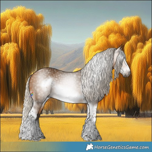Horse Color:Gray Silver Buckskin Tobiano Frame 
