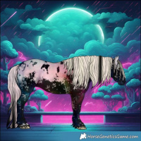 Horse Color:Void Watercolor Plaid White Spotted Chocolate Palomino Onyx Splash Brindle