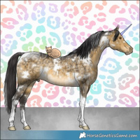 Horse Color:White Spotted Buckskin Ice Dun Tobiano Brindle 