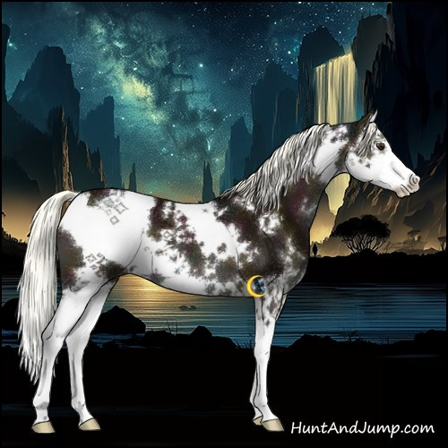 Horse Color:White Spotted Midnight Liver Chestnut Mushroom Splash
