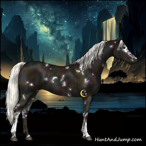 Horse Color:White Spotted Midnight Liver Red Dun Mushroom