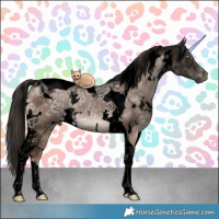 Horse Color:Void White Spotted Liver Red Dun Ice Tobiano 