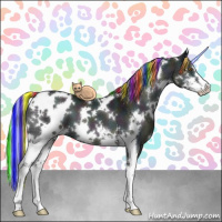 Horse Color:Painted White Spotted Midnight Silver Blue Onyx Chinchilla Ice Sabino 