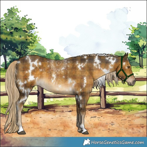 Horse Color:Plaid White Spotted Chocolate Palomino