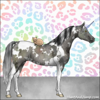 Horse Color:White Spotted Grullo Ice Tobiano Brindle 