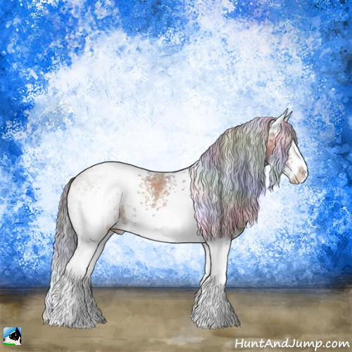 Horse Color:Nacre White Spotted Buckskin Ice Splash Rabicano 